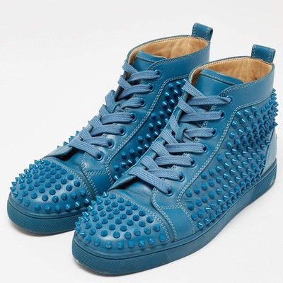 【クリスチャンルブタン】LOUIS SPIKES スニーカー Size 41 Christian Louboutin Blue Leather Louis Spikes Sneakers Size 41 | eBay