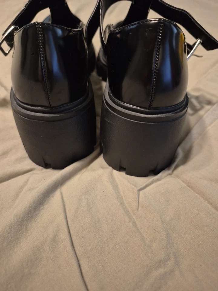 Madden Girl 粗跟 Haddie Mary Jane 鞋女式 8M 码黑色垃圾风格。 — 第 4/4 张图片