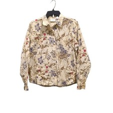 Vintage Liz Claiborne Lizwear Jeans M Floral Cotton Button Shirt