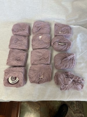 ACA Supreme 100% Pure Angora Rabbit Hair Yarn Light Mauve Lot of 12 - 10g France