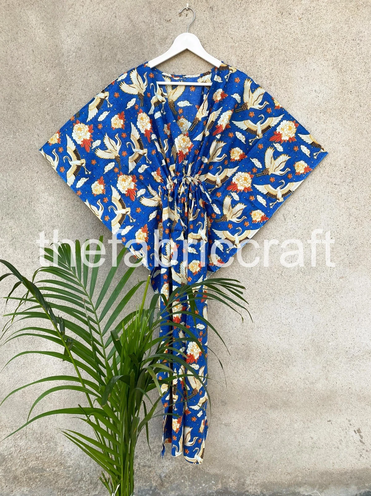 Women’s Cotton Kaftan Dress – Beach Cover Up, Resort Wear, Free Size