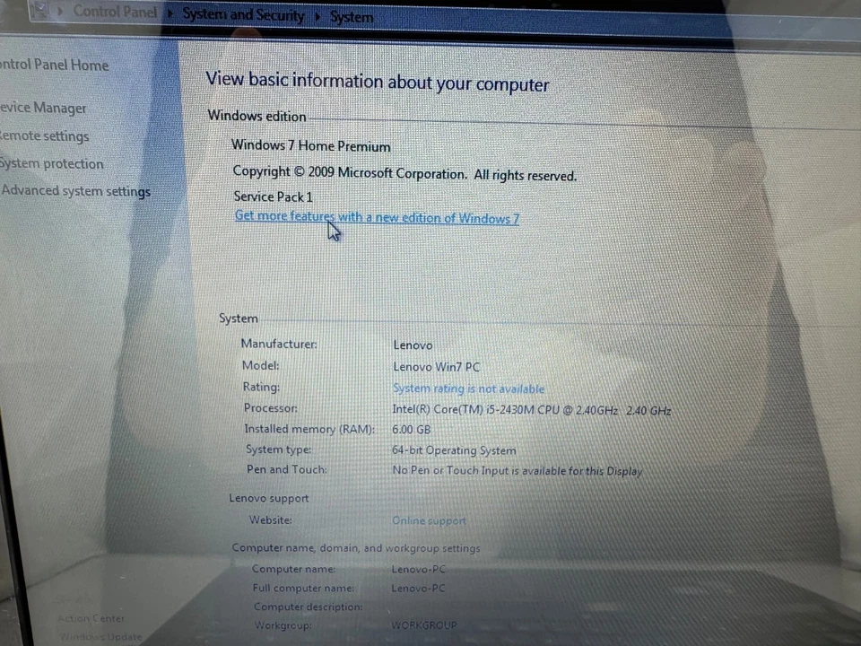 Lenovo V570 Intel i5-2430M 2.4 GHz 6GB RAM 654GB SSD 15.6" Win 7 Home Premium Foto 4 de 4