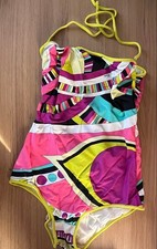 Emilio Pucci One Piece Swimsuit Multicolor Geometric Pattern Women's W/Pouch JPN