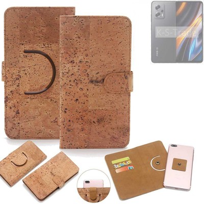 Wallet case für POCO X4 GT Kork Schutz Hülle Walletcase Cover Tasche