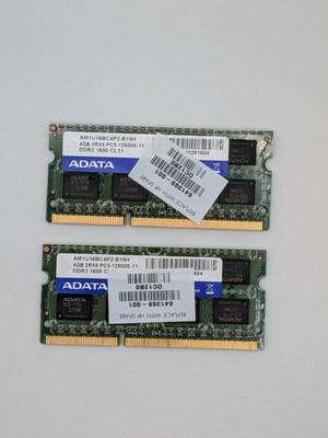 ADATA 8GB DDR3 PC3-12800S Laptop RAM Kit 2x4GB SODIMM Memory Used