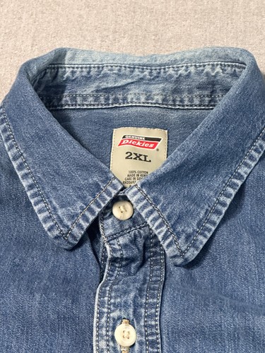Camisa de manga larga con botones de mezclilla azul para hombre DICKIES - 2XL - EXTRA EXTRA GRANDE - Imagen 8 de 22