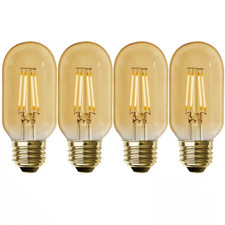 40-Watt Equivalent T14 Dimmable Straight Filament Amber Glass E26 Vintage Edison