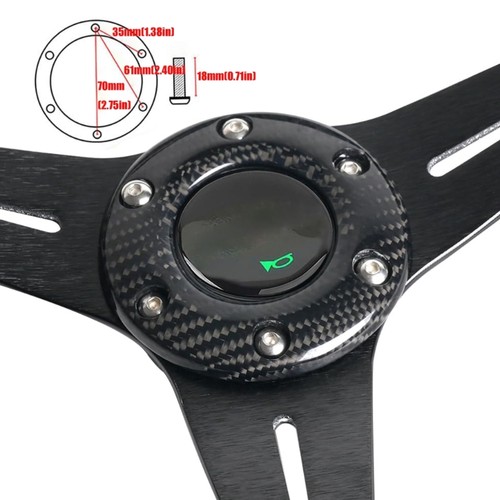 14" Forging Carbon Fiber Steering Wheel Universal For Car Aluminum Spokes - Picture 6 of 8