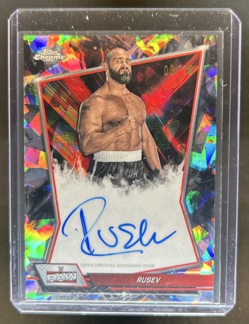 2026 Topps Chrome WWE Sapphire Rusev Red Brand Auto Black Refractor #/10