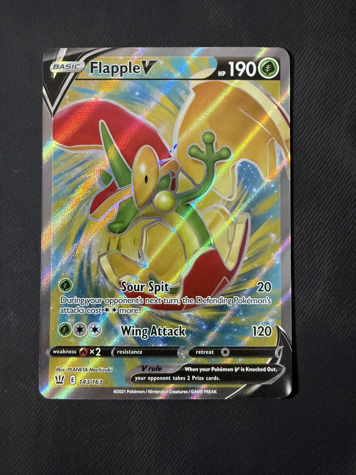 Flapple V (Full Art) 143/163 SWSH05: Battle Styles Ultra Rare NM