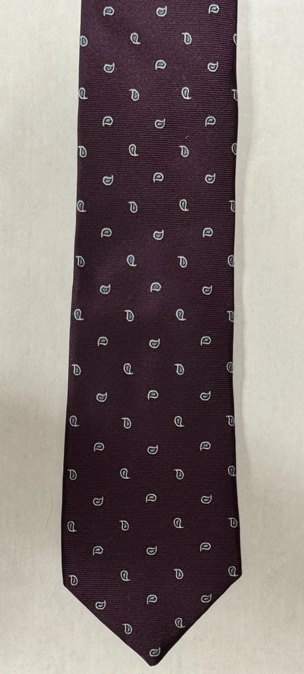 Corbata de negocios Jcrew, 100 % seda, púrpura Pasiley, delgada, preppy Foto 2 de 3