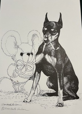 Toy Manchester Terrier Limited edition signed print by Martha Van Loan 11x17
