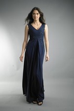front pleated evening dress