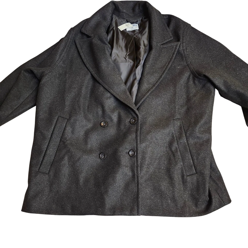 Abrigo Old Navy Mujer Guisante 4X Negro Brezo Doble Pecho Chaqueta Nuevo con Etiquetas Foto 2 de 4
