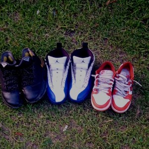 Jordan & Nike Baby Boy Leather Sneakers Lot of 3 Solid Black