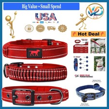 Heavy Duty Dog Collar with Handle Reflective Nylon Large 19-23"