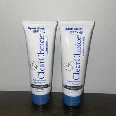 2 NEW ClearChoice Sport Shield Sunscreen Natural Face Sunscreen Daily Use SPF 45