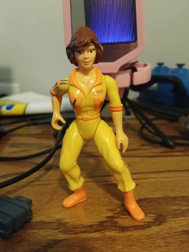 Vintage 1988 Teenage Mutant Ninja Turtles April O'Neil Orange Stripes 5" Figure