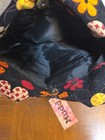 Mudd Shoulder Tote Bag Black Floral Corderoy Purse Boho Hippie Grunge Y2K Vntg — photo 4