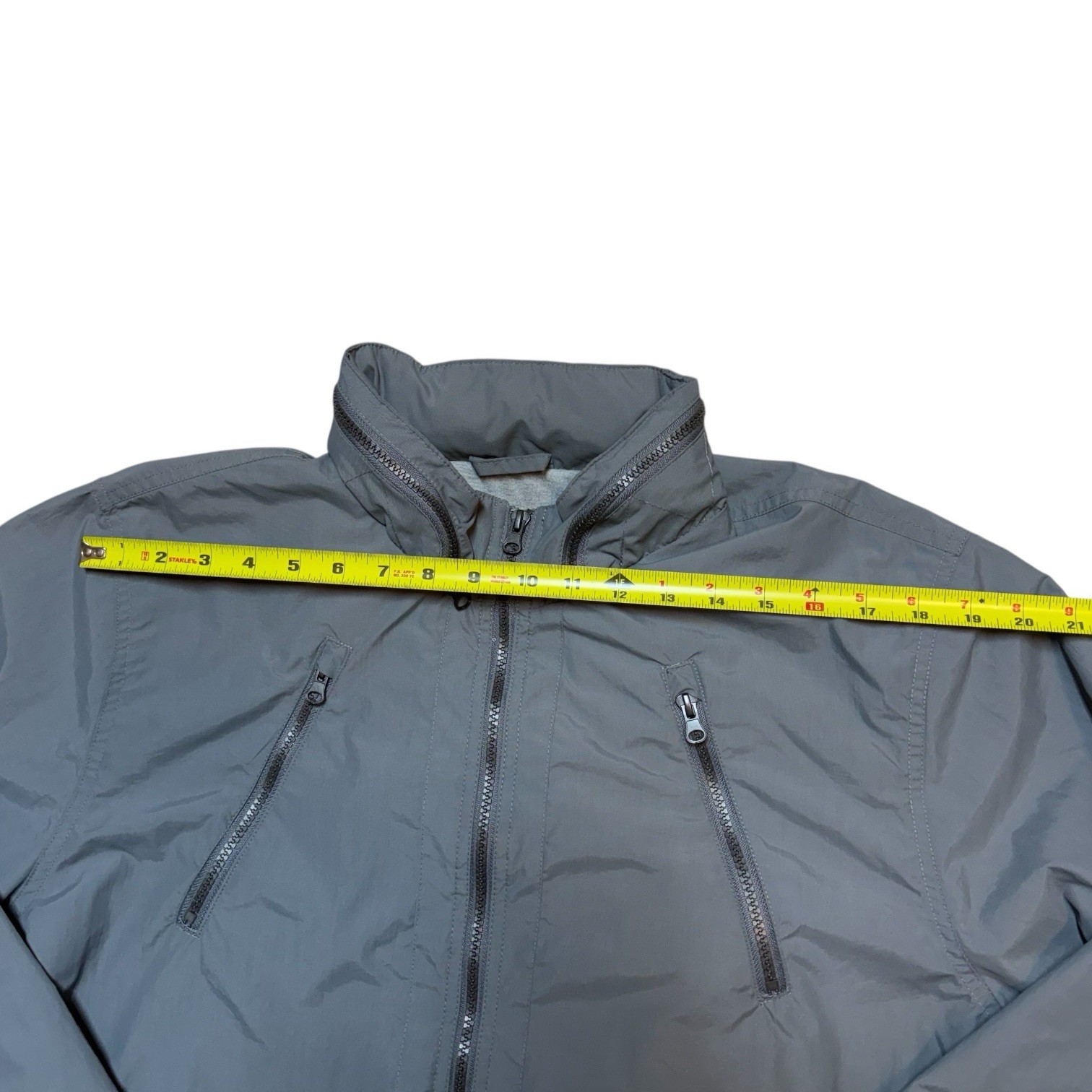 Basic Editions Hooded Gray Windbreaker Jacket Ful… - image 5