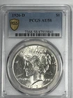 1926-D Peace Dollar :  PCGS AU58 Blazing White
