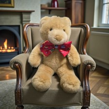 Vintage 1997 Build-A-Bear Workshop Lil' Cub Butterscotch Bear With Bow Tie