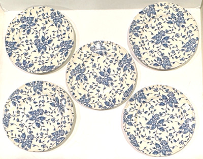 Royal Tudor 7'' Plate Bouquet Grindley Blue Dessert Salad Dishwasher Safe SET 5