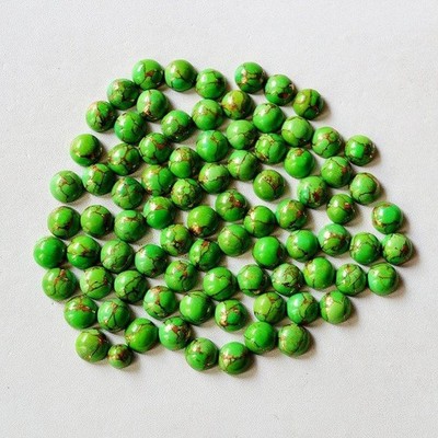 Green Copper Turquoise Round Cabochon 5mm To 25mm Natural Loose Gemstone