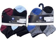Lot of 2 Ben Sherman Boys Cushioned Quarter Socks 8-Pair US Shoe Size 7-10