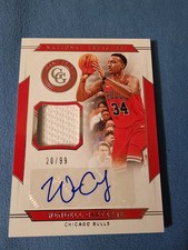 2019-20 Panini National Treasures Wendall Carter Jr-GAME GEAR PATCH AUTOGRAPH/99