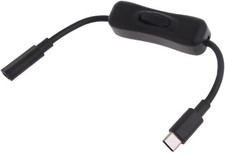 "Black USB C Extension Cable with Inline On/Off Switch 4 Power Switch Cables"