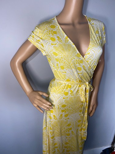 Robe évasée jaune été midi Boden Joanna manches bonnet taille 12 - Photo 4/8