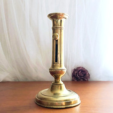 Ancien bougeoir à binet coulissant en cuivre doré Début XXᵉ