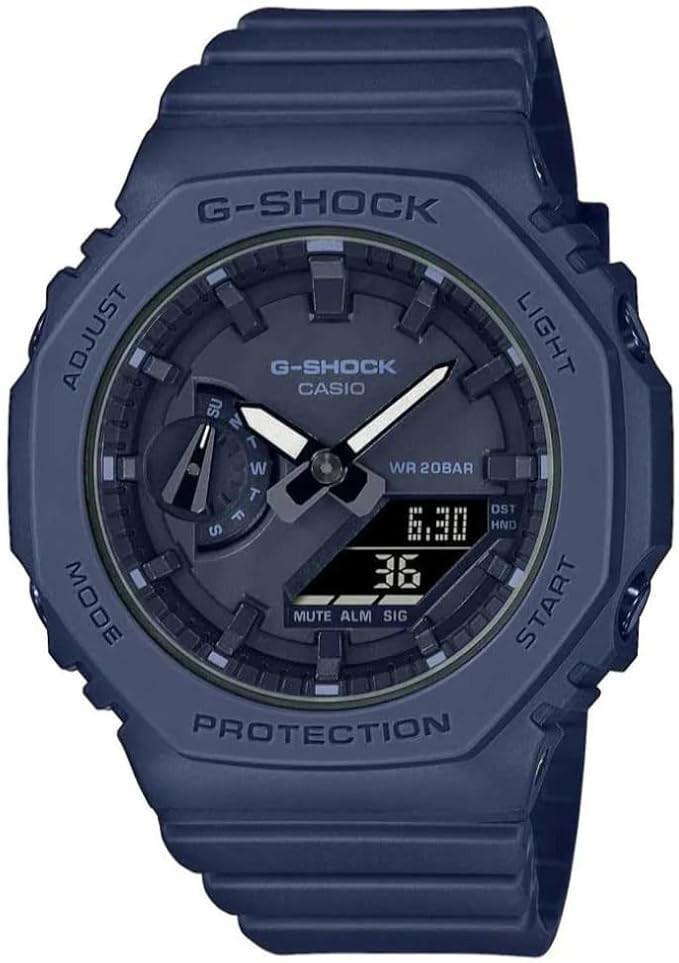 Montre Casio GMA-S2100BA-2A1 octogonale fine et antichoc en carbone
