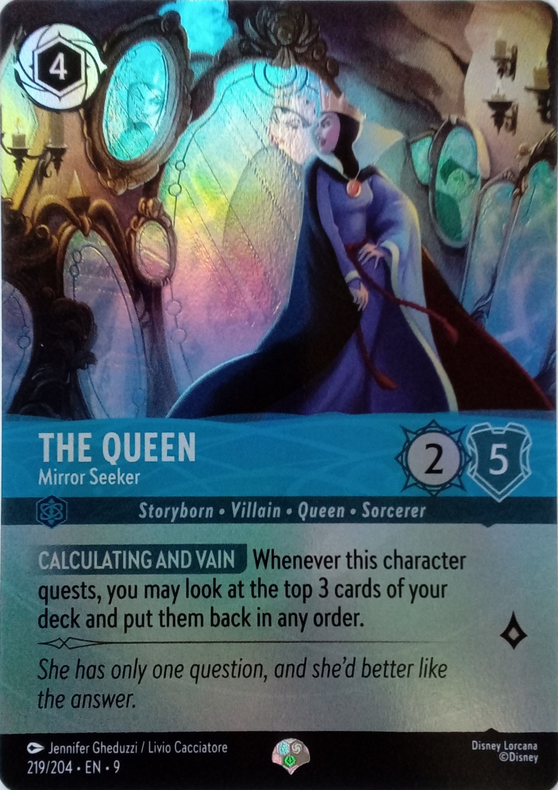 219/204 THE QUEEN MIRROR SEEKER EN9 EPIC DISNEY LORCANA CARD