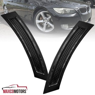 Black Side Marker Lights Fits 2007-2013 BMW E92 E93 2Dr Front Bumper Reflector