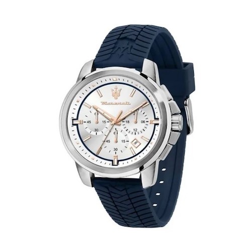 Orologio Uomo Maserati Successo R8871621013 Silicone Blu