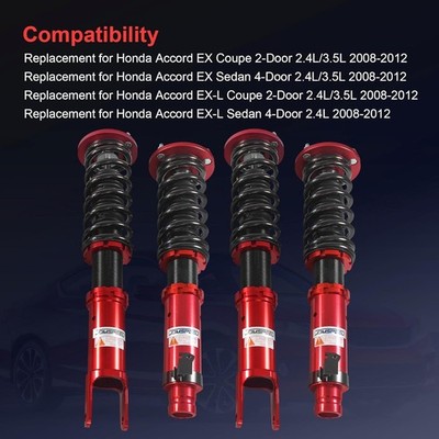 JDMSPEED  Coilover Struts Suspension Kit Replacement For Honda Accord 2008 2012