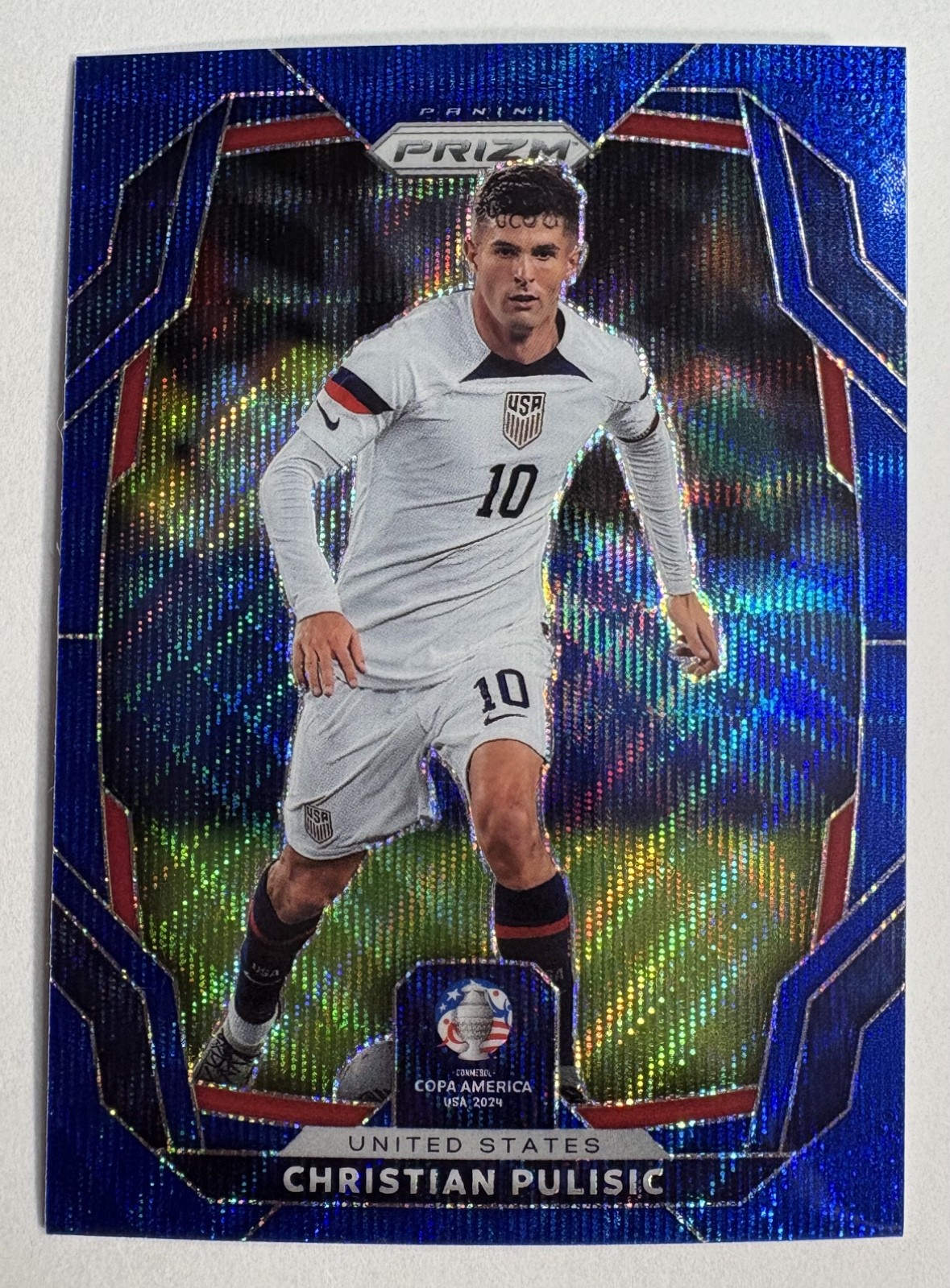 2024 CHRISTIAN PULISIC Prizm Copa Blue Wave Card #150, Serial #10/199 Jersey #