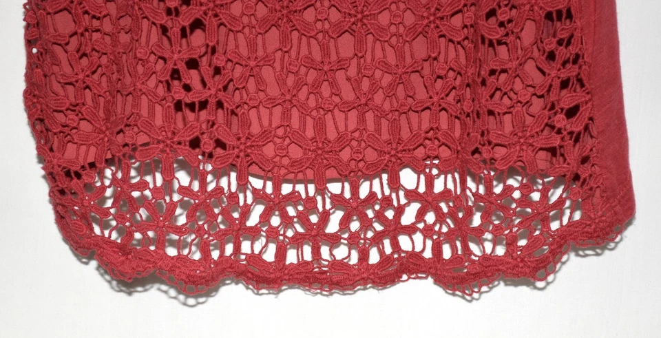 Caslon бордовый вязаный w цветочный крючком наложение декольте женщин Майка размер M - Изображение 3 из 4