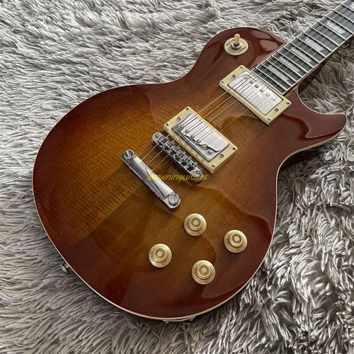 Customized Standard LP Electric Guitar Iced Tea Burst Flamed Maple Top HH Pickup - Imagen 4 de 8