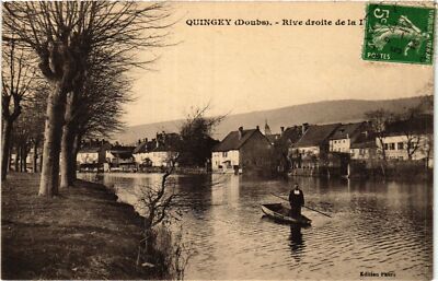 Old postcard Quingey - right bank of the (366042)