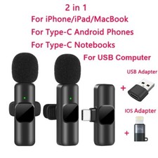 Wireless Lavalier Microphone For Audio Video Recording Mini Mic Android/iphone