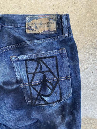 Ralph Lauren Denim & Supply Jeans Mens Size 31x32 Distressed Ice Dyed BAWR - Picture 10 of 12
