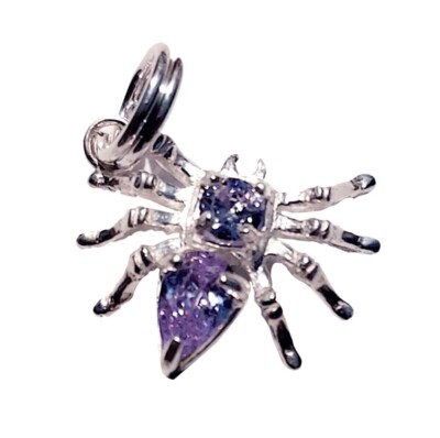 Silber Anhänger Spinne 925 er Sterling spider Stein Zirkonia Silberschmuck Tier