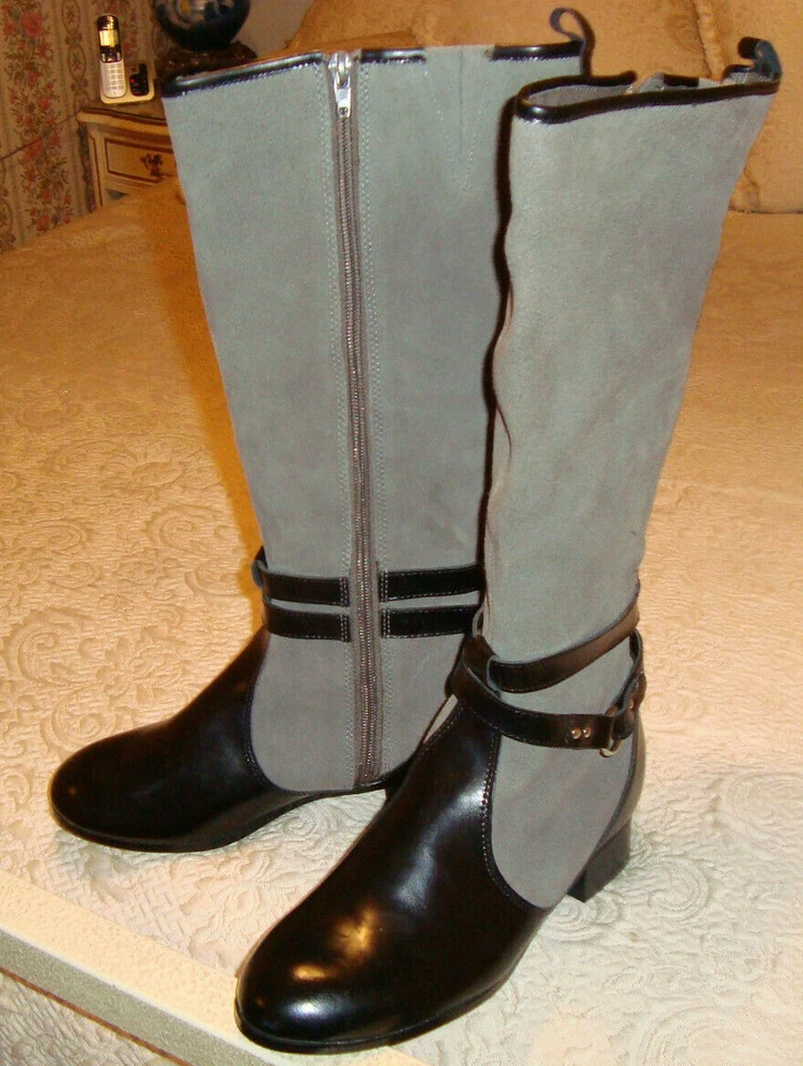 Botas hasta la rodilla Chadwicks para mujer de cuero con cremallera talla 7,5 M. Estilo # 35-0022-0 Foto 2 de 4