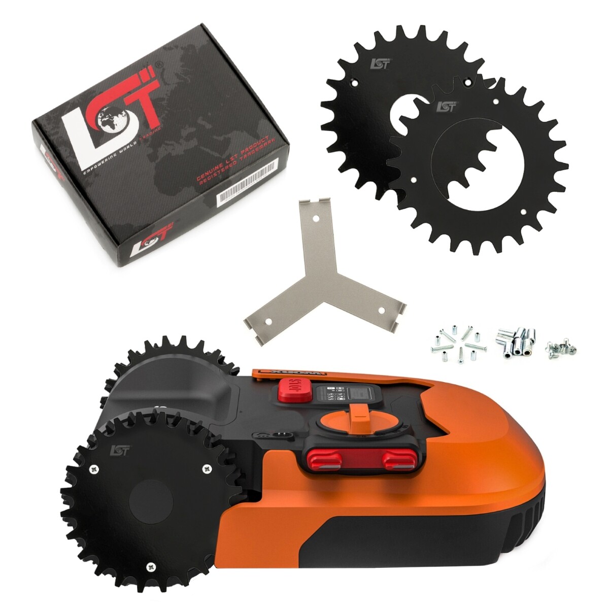 4-Piece Lawn Mower Traction Improvement Ø 205 x 40 mm for GARDENA Lawn Mower