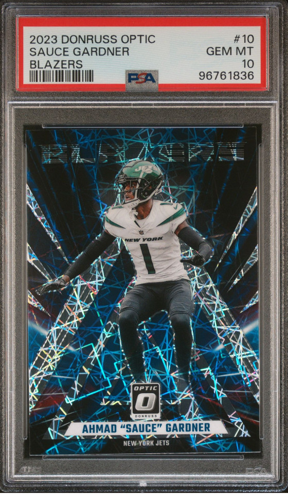2023 Optic #10 Sauce Gardner Blazers PSA 10 Case Hit SSP JETS