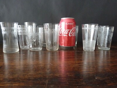 13x antike viktorianische edwardianische geätzte Kristall und Glas 1/2 Größe Becher gemischt