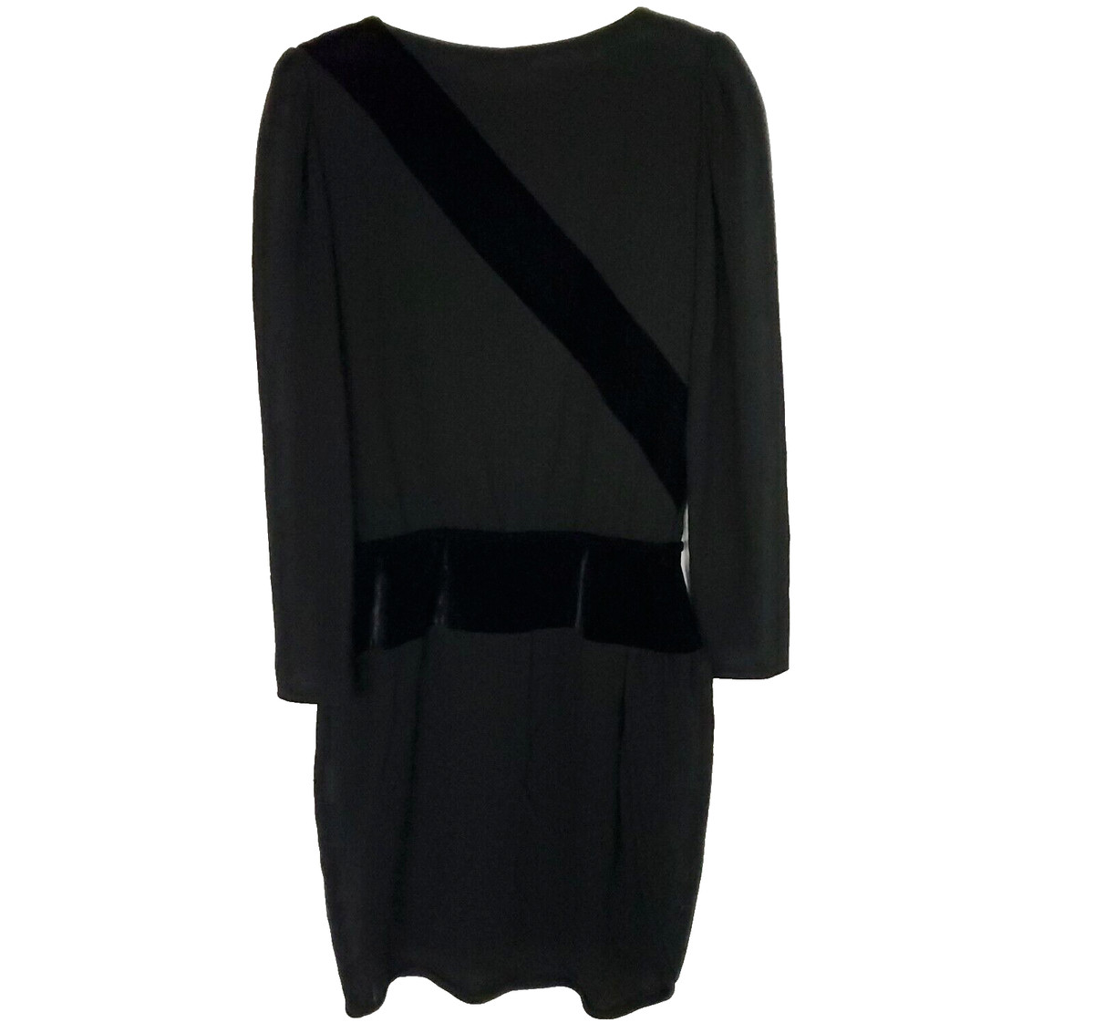 Valentino Boutique Vintage Dress Black Sz 38 US 4 Velvet & Wool  